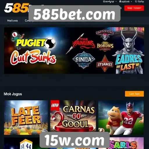 Variedade de jogos disponíveis na 585betcom